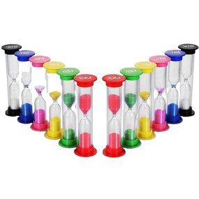 Mini Plastic Sand Timer - 1-5 Minutes Unique Colored Kids Toy Board Game