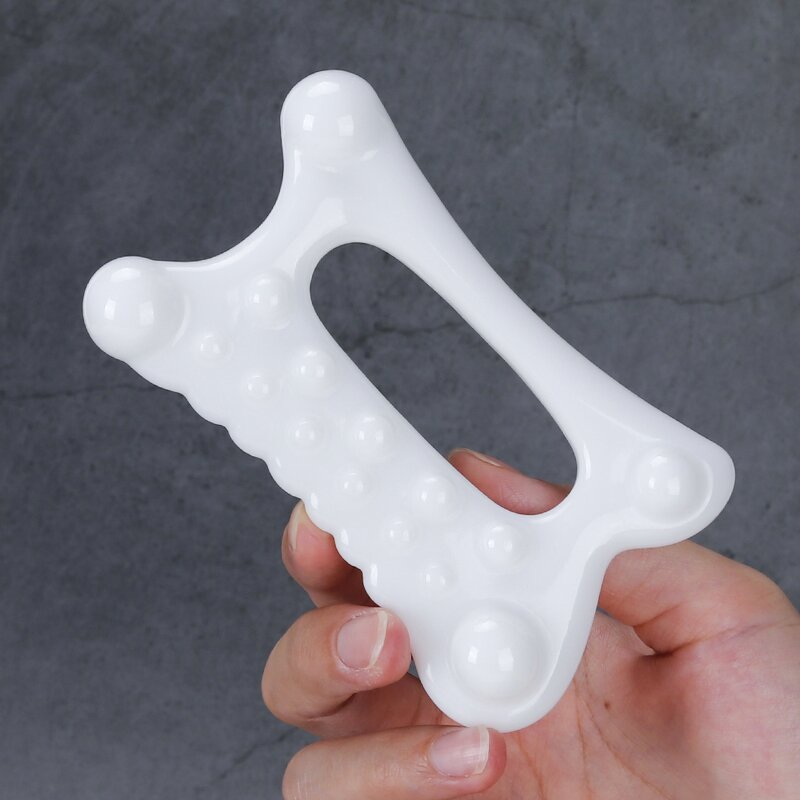 White Jade Gua Sha Board - Blood Circulation Lymphatic Drainage Body Facial