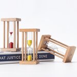 Square Wooden Hourglass - 1/3/5 Minute Tea Coffee Kids Teeth Brush Timer