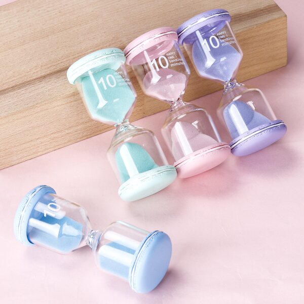 Macaron Hourglass Timer - 1-30 Minutes Clear Glass Personal Gift Reloj Arena