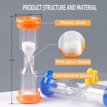 Kids Plastic Sand Timer - 6 Pcs 60s-5Min Short Delivery Colorful Hourglass