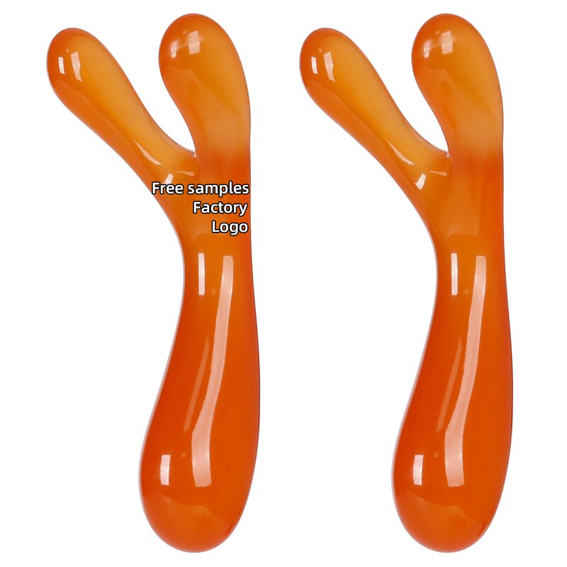 Resin Nose Gua Sha Tool - Pink Agate Y-shaped Face Lifting Meridian Stick