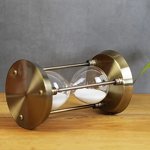 Brass Glass Hourglass - 15 Minute Decorative Metal Vintage Desktop Sand Clock