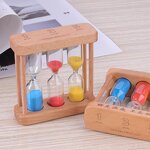 3 in 1 Tea Timer - Custom 3/4/5 Minute Conjoined Wooden Hourglass