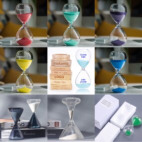 Magnetic Sand Timer - 1/15/30 Min Transparent Brass Wood Base Hourglass