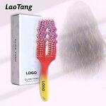 Six Rows Detangler Brush - Wholesale Plastic Custom Logo Women Curly Hair Tool