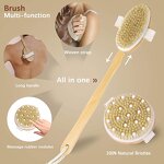 Wooden Body Brush - Custom Logo Natural Boar Bristles Exfoliating Shower Tool