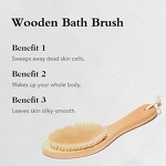 Wooden Bath Brush - Custom Logo Package Exfoliating Clean Dry Skin Tool