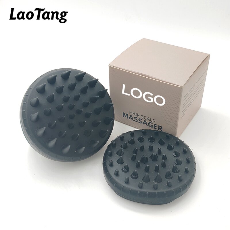 Handheld Silicone Scalp Massager - Compact Cushioned Hair Cleaning Shampoo Brush