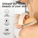 Wooden Dry Body Brush - Natural Bristle Wholesale Bath Supplies Exfoliator