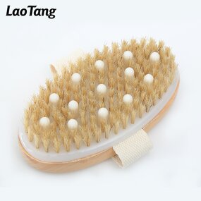 Boar Bristle Bath Brush - Eco Friendly Long Handle Detachable Massage Tool