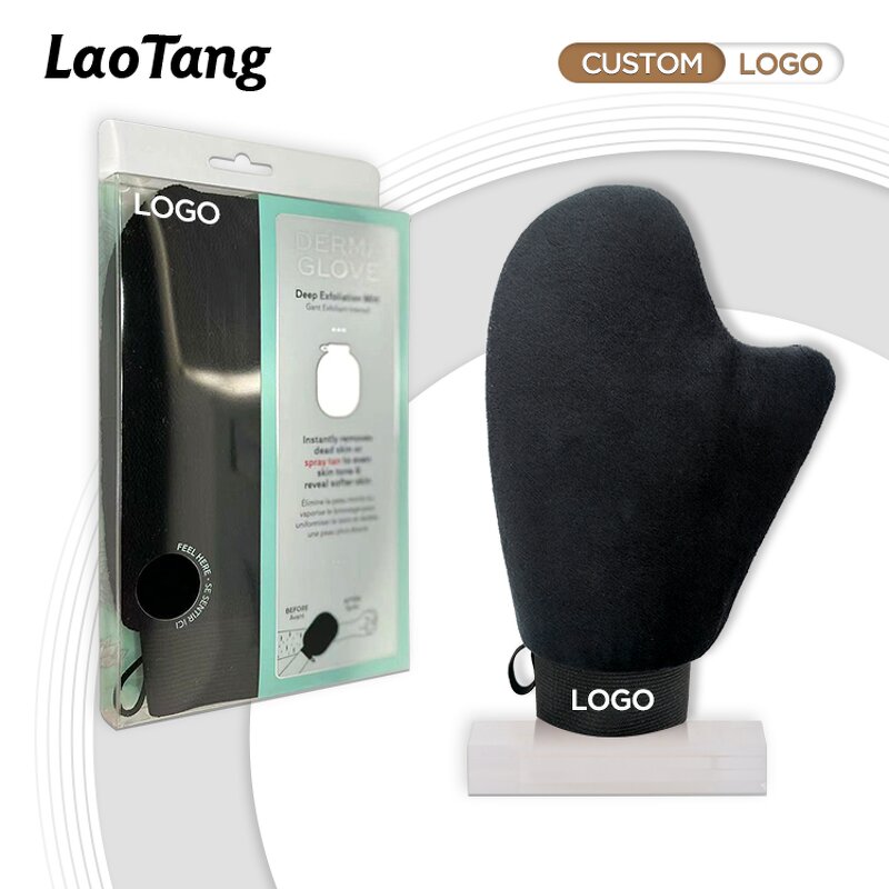 Dual Sided Tanning Mitt - Custom Logo Super Thick Velvet With Thumb Tool