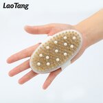 Boar Hair Exfoliating Brush - Factory OEM Solid Wood Frame Dry Body Tool