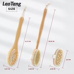 Natural Vegan Dry Body Brush - Long Handle Sisal Bristle Exfoliating Tool