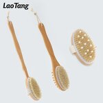 Natural Vegan Dry Body Brush - Long Handle Sisal Bristle Exfoliating Tool