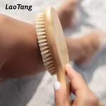 Wooden Bath Brush - Custom Logo Package Exfoliating Clean Dry Skin Tool