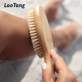 Wooden Bath Brush - Custom Logo Package Exfoliating Clean Dry Skin Tool