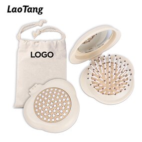 Travel Folding Hair Brush - Cloud Shape Mini Comb with Mirror Scalp Massage