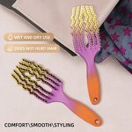 Scalp Massage Hairbrush - Women's Nylon Bristle Curly Salon Hairdressing Tool
