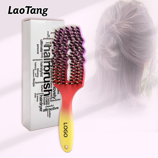 Rainbow Detangling Comb - New Arrives Custom Logo Curved Vent Wave Brush