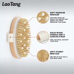 Wooden Body Brush - Custom Logo Natural Boar Bristles Exfoliating Shower Tool