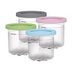Cream Pints and Lids Manufacturer - 4 Pack Bpa Free Compatible with Series Ice Cream Makers