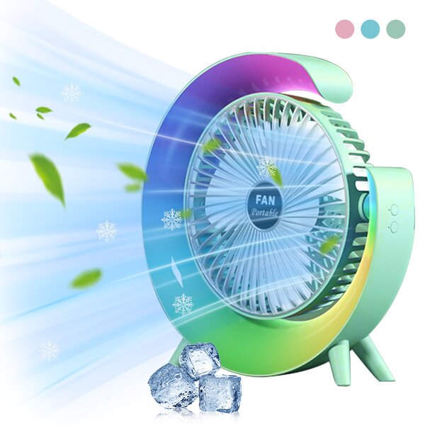 Air Cooler Fan Manufacturer - 7 Color Night Light Small Desk Oscillating 3 Speeds