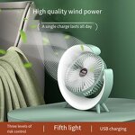 Mini Desk Fan Manufacturer - Portable 3-Speed with LED Night Light and Oscillation
