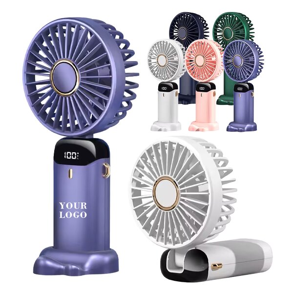 Portable Fan Manufacturer - 5 Speeds Digital Display 1800mAh Handheld Neck Desk 3in1