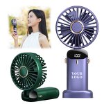 Portable Fan Manufacturer - Colorful with Display Type C Charger 1800mAh for Travel