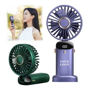 Portable Fan Manufacturer - Colorful with Display Type C Charger 1800mAh for Travel