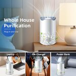 Household Air Purifier - HEPA Filter Low Noise Negative Ion Ozone Purifier