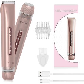 2 in 1 Bikini Trimmer - Dual Head IPX7 Waterproof Lady Electric Hair Remover