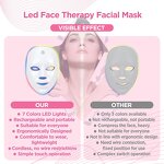 LED Face Mask - 7-1 Color Red Light Therapy Wrinkle Remover Facial Skincare