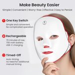 Wireless LED Therapy Mask - 7 LED Photon Rechargeable Home Salon Beauty Tool