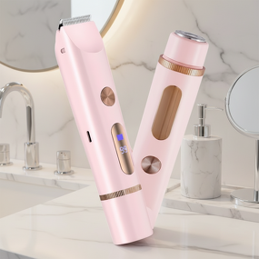 Dual Head Hair Remover - Rechargeable IPX7 Waterproof LCD Full Body Women Shaver