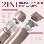 2-in-1 Electric Epilator - Dual Head IPX7 Waterproof Bikini Facial Hair Remover