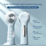 Silicone Face Cleansing Brush - 45℃ IPX7 Waterproof 3-Speed Vibration SPA Tool