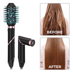 6 in 1 Hot Air Brush - Folding 1000W Dryer Straightener Curler Rotating Brush