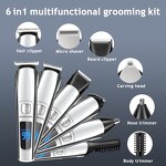 Hair Clippers Manufacturer - Household Barber Kit with 6 Detachable Blades Cordless