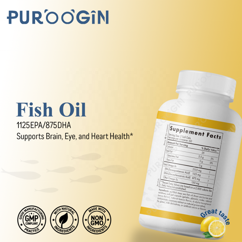 Omega 3 Fish Oil - OEM Lemon EPA DHA Softgels