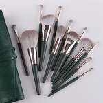Cosmetic Brushes Set Manufacturer - Custom Green Cloud Eco-friend 14 Piece with Bag