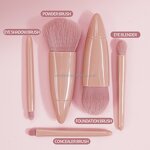 Makeup Brushes Set Manufacturer - Custom Logo 5PCS Travel Size with Mirror Case