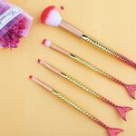 Makeup Brushes Set Manufacturer - New Gradient Mermaid Shaped 4PCS Vegan 40pcs