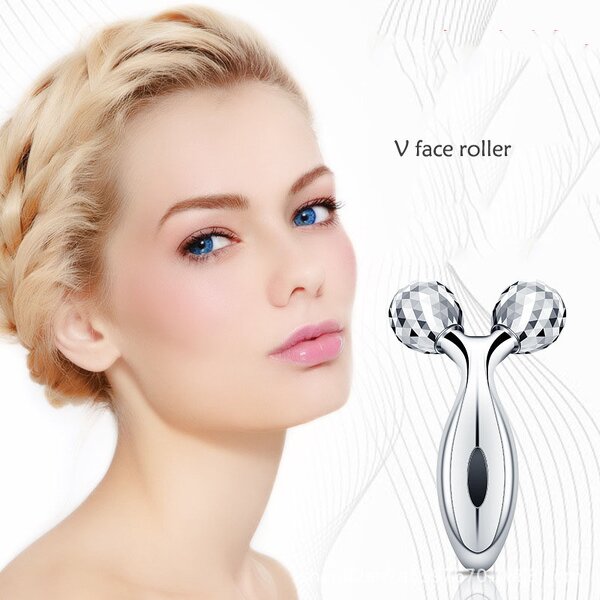 3D Face Roller Gua Sha - V Shape Scraping Slimming Skin Beauty Care Face Lift Device