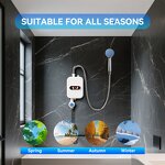 Mini Tankless Water Heater - Instant Electric Fast Heating Shower Bathroom Kitchen EU