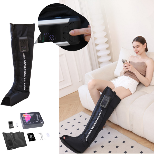Foot Calf Massager - Professional Home Full Leg Air Compression Zipper Therapy Recovery