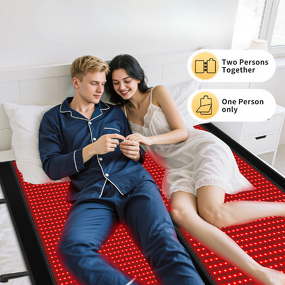 Red Light Therapy Mat - Full Body 2570pcs 2 in 1 LED Beads Premium Leather Adjustable