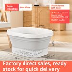 Foldable Foot Bath - Portable Electric Heating Soaking Bucket Roller Massage Machine