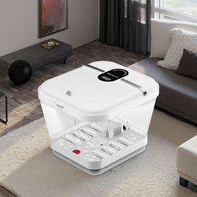 Heated Foot Bath - Relaxing Foldable Portable Roller Targeted Foot Massager Bucket